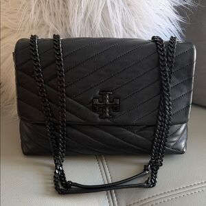 Tory Burch Black Quilted Shoulder Bag with Chain